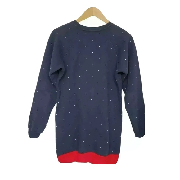 Lazy Oaf Size S Blue Dots Jumper Pullover Top With Two Side Pockets - Picture 2 of 5